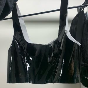 latex black small top!!